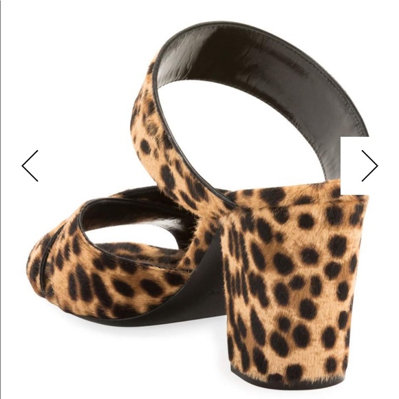 Saint Laurent Oak Printed Calf Hair Slide Sandals - Picture 3 of 4